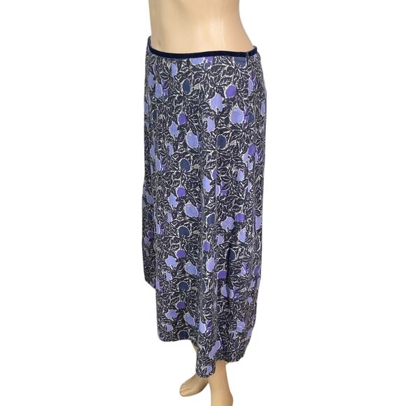 Seasalt Cornwall Blue Leaf Apple Print Corduroy A-line Midi Recital Skirt SZ 6 - Picture 5 of 10